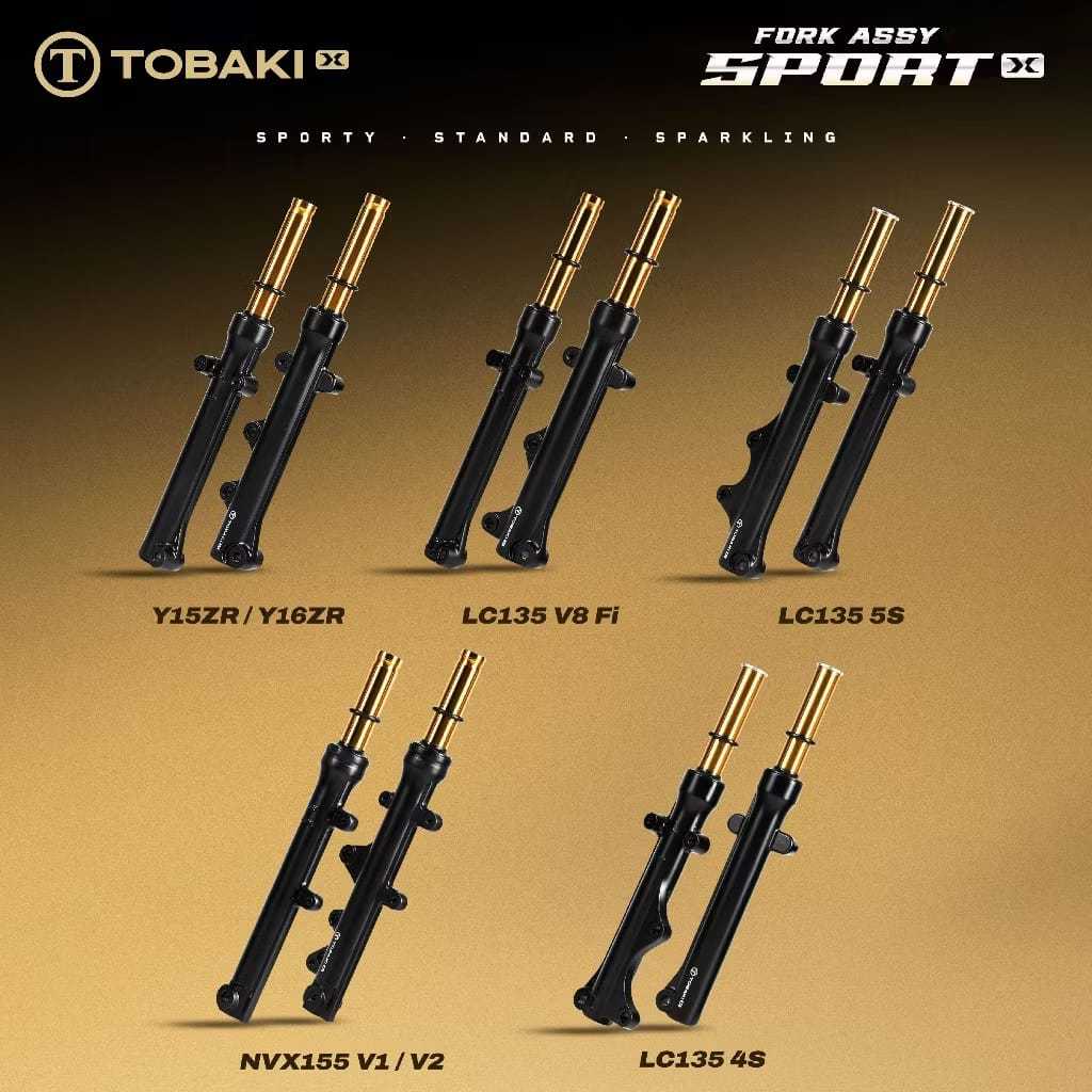 FORK LAY TOBAKI LC135 V8 FI LOWERD 1.5 INCI GOLD TUBE 100%ORIGINAL ...