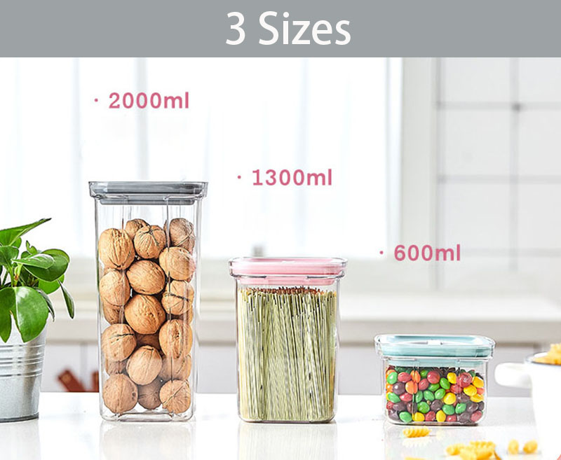 Food Storage Container Airtight Twist Lock Transparent Kitchen ...
