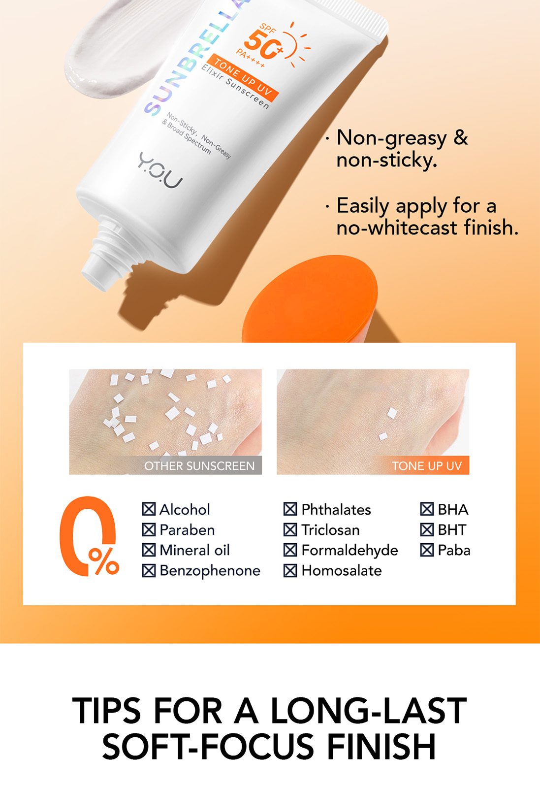 YOU TOP 1 Tone Up Sunscreen Sunbrella Elixir SPF 50+ PA++ Extra Natural ...
