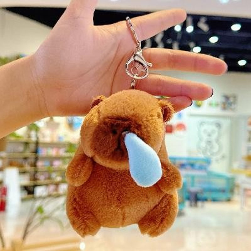 12CM Capybara Keychain Plush Pendant Key chain Bag Cute Animal Stuffed ...