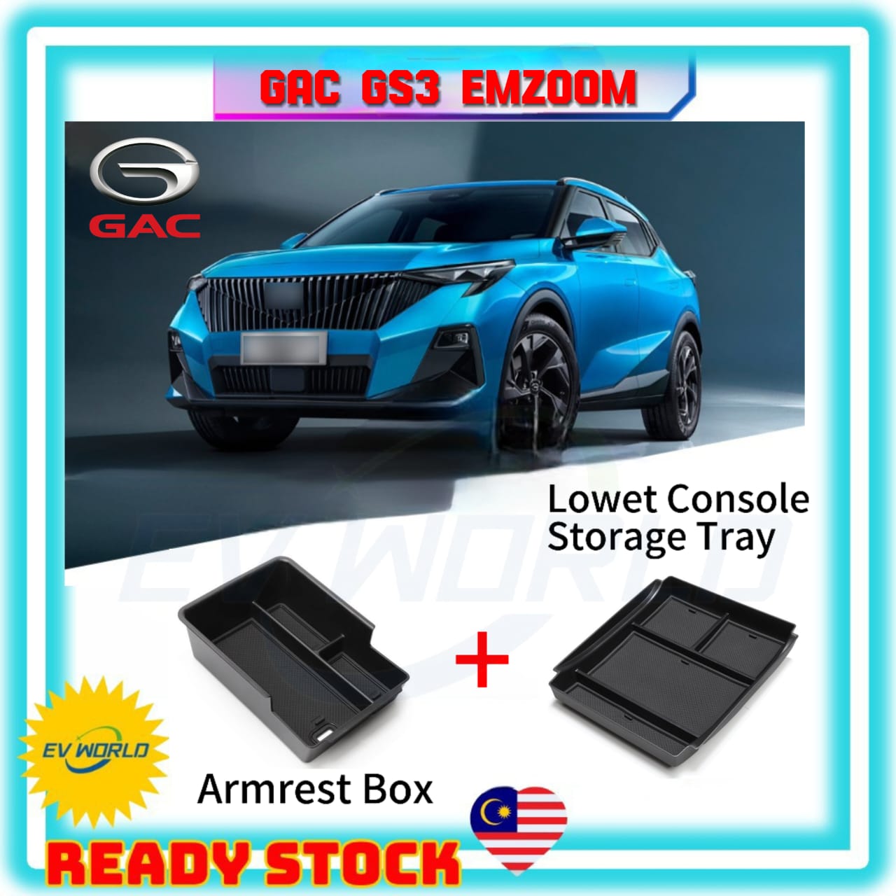 【G269】Kotak Penyimpanan Konsol Tengah GAC GS3 EMZOOM Armrest Storage ...