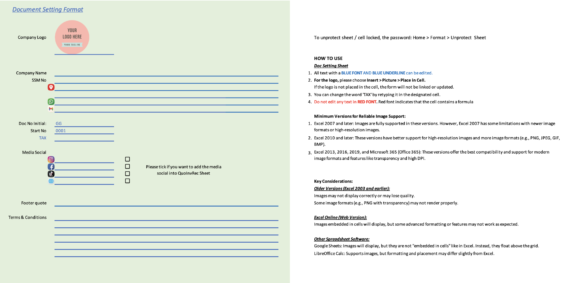 Auto Calculation Invoice Template Exce| 3 in 1 Quotation, Invoice ...