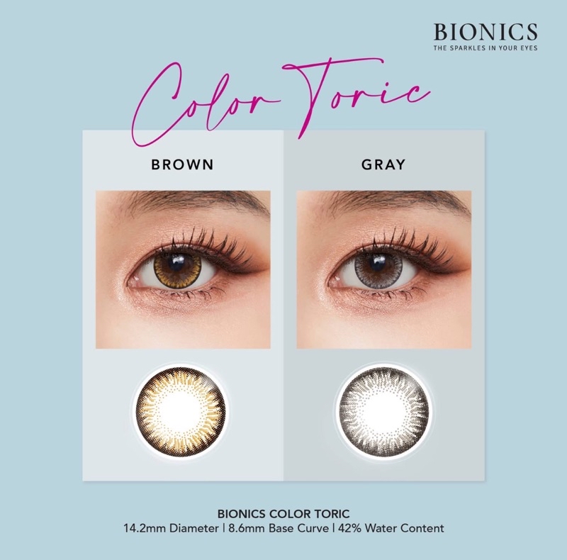 2pieces Bionics Color Toric Astigmatism Monthly Disposable Color ...
