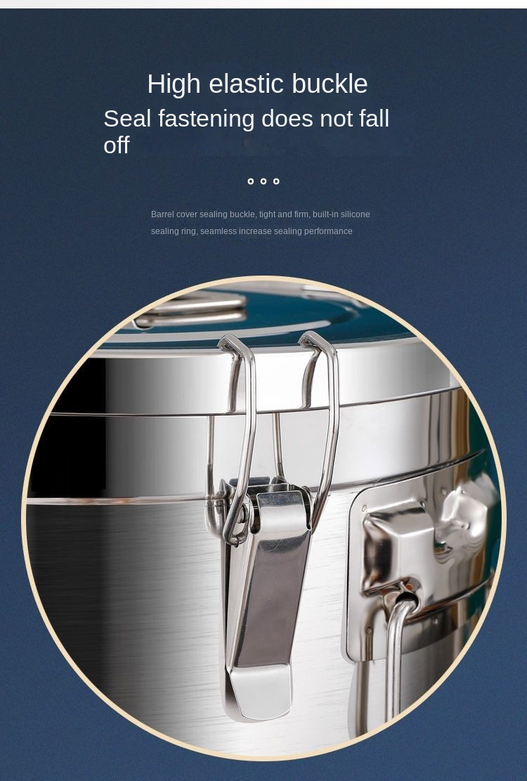 304 Stainless Steel Airtight Food Container - Rice/Soup Storage (6L/12L ...