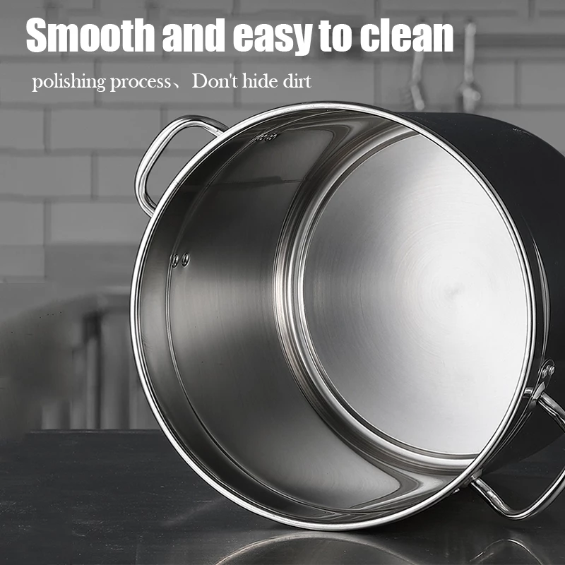 304 Stainless Steel Pot multipurpose Bucket with Lid Soup Pot Extra ...
