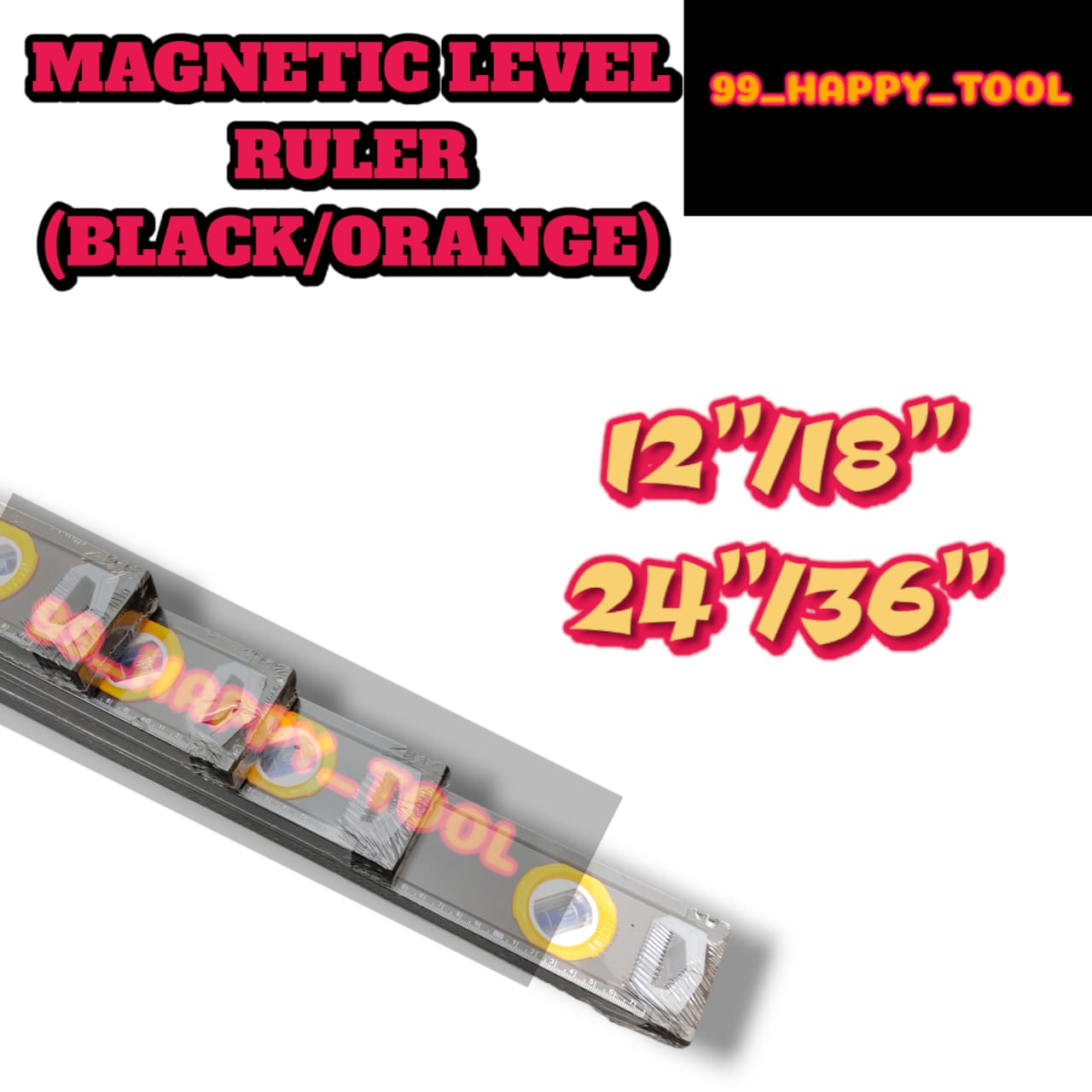 READY STOCK YA!!! MAGNETIC LEVEL RULER ( BLACK / ORANGE ) | Shopee Malaysia