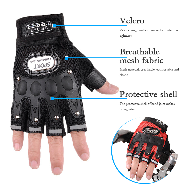 Glove Motorcycle Half Finger Motor Pro Riding Gloves Motorcycle Riding ...
