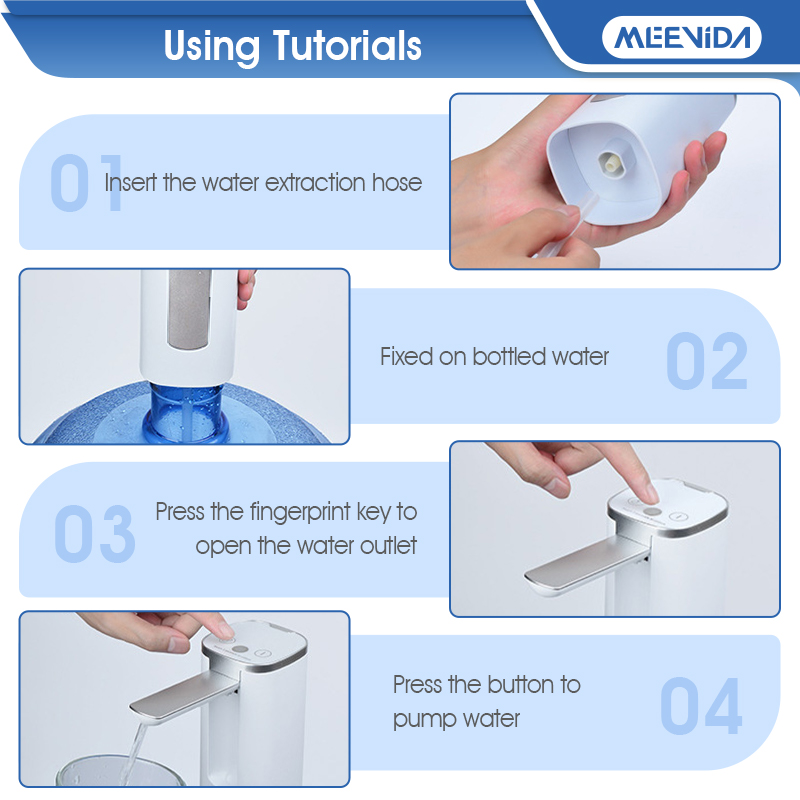 MEEVIDA Electric Automatic Water Dispenser Pump Touch Screen Water Pump ...