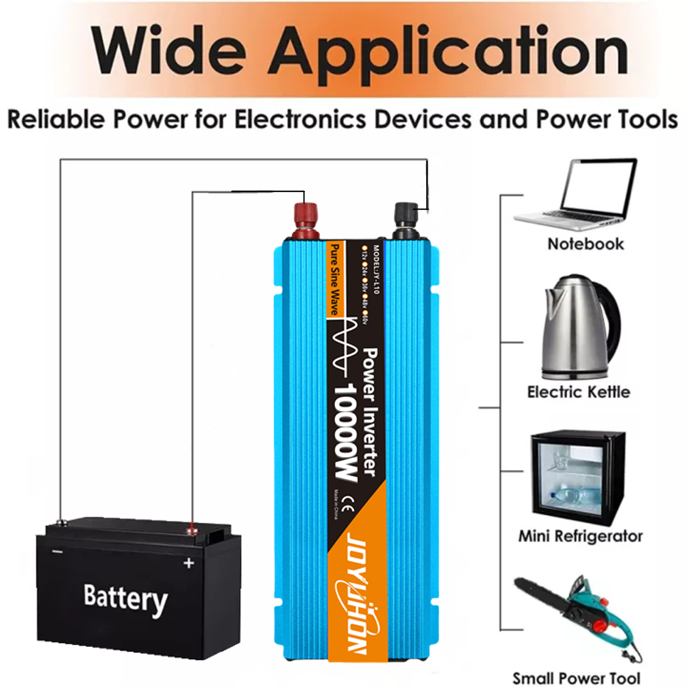 JOYUHON Solar Power System Set 10000W Pure Sine Wave Power Inverter DC ...