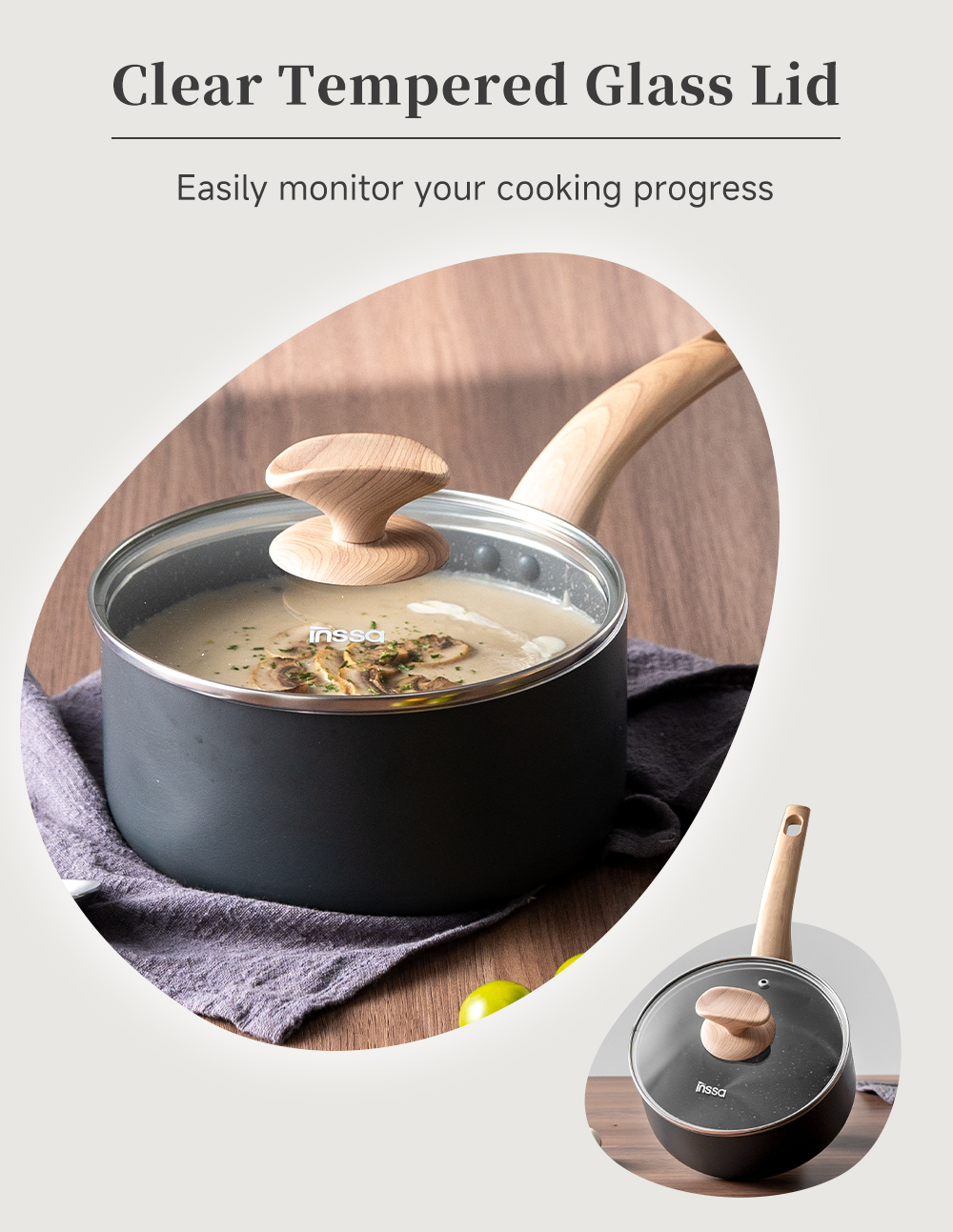 Simplus 7Pcs Cookware Set 24cm Fry Pan/24cm Soup Pot/28cm Wok/18cm ...