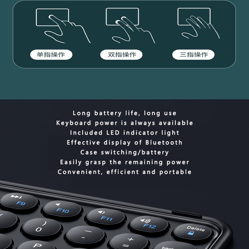 Mobile Phone Tablet Round Cap Touch Wireless Bluetooth Keyboard ...