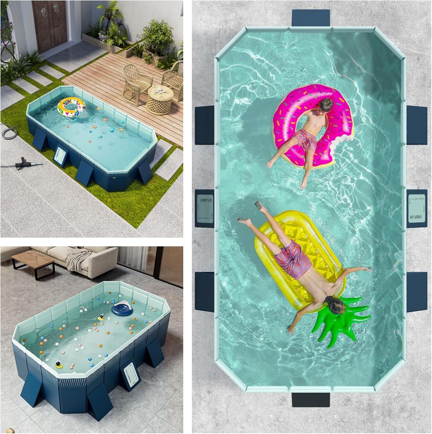 Non Inflatable Swimming Foldable Kids Pool Baby Pool Kolam Mandi Besar ...