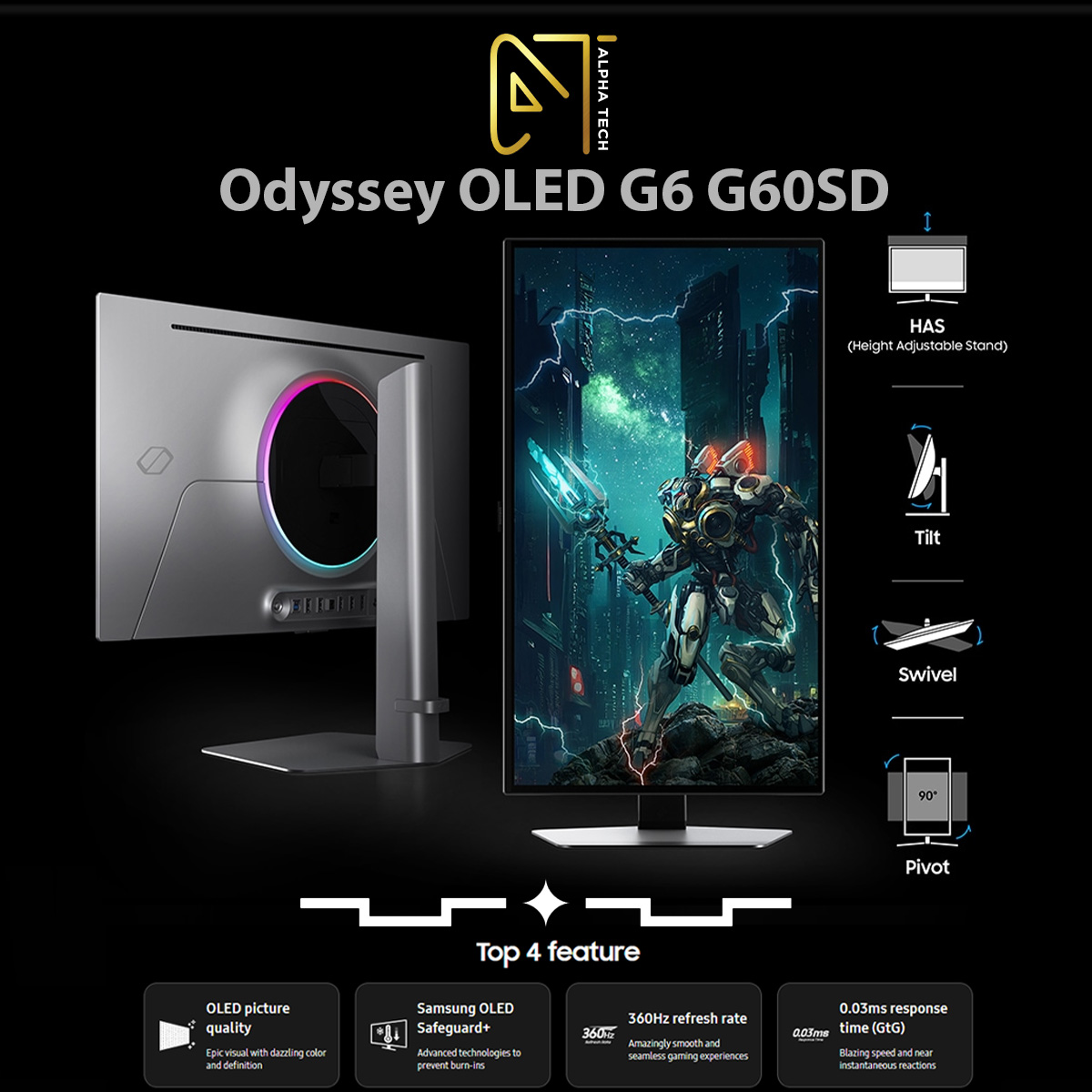 Samsung Odyssey OLED G6 G60SD Gaming Monitor - LS27DG602SEXXS | 27 ...
