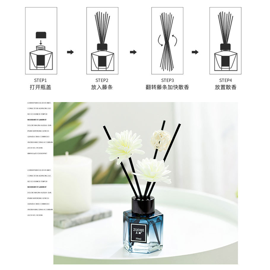 【6 cans 组合装】Reed Diffuser Home Fragrance Hexagon Bottle Plant ...