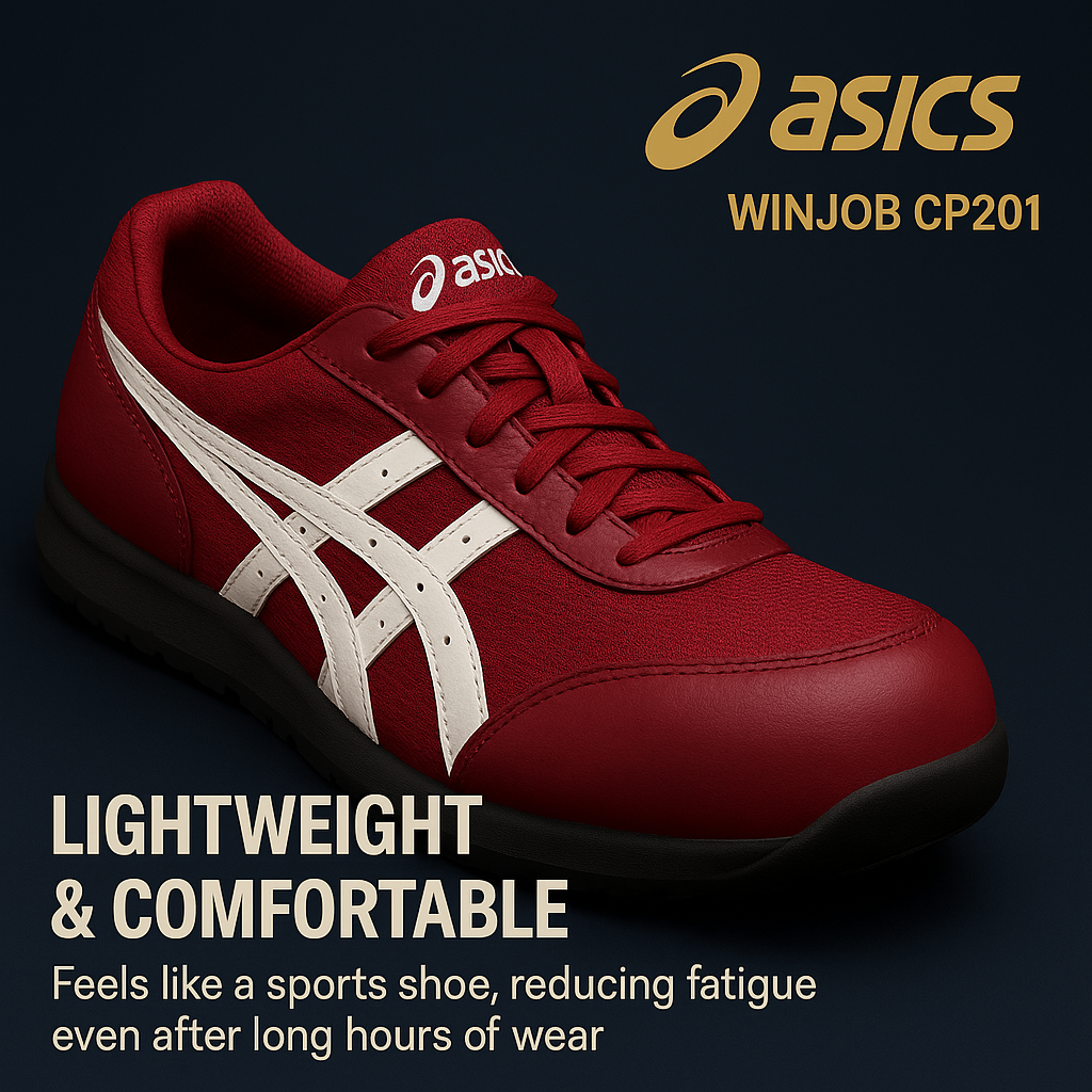 ASICS Working Men's Safety Shoes Winjob CP201 with Slip-Resistant Sole ...