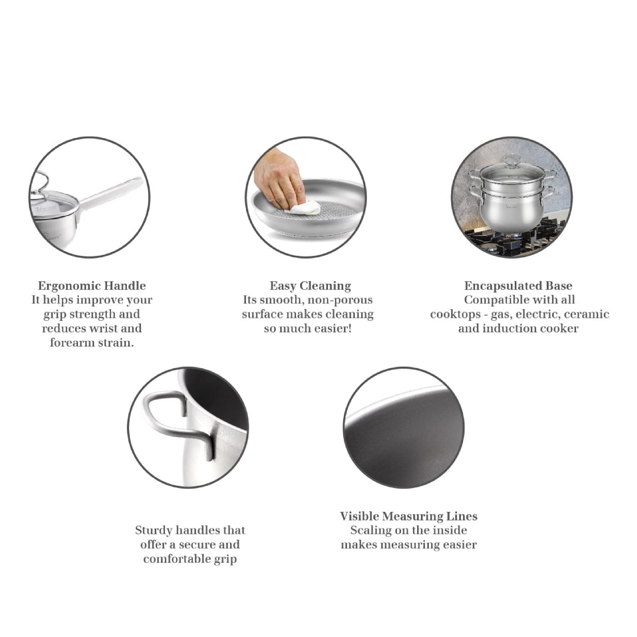 La gourmet Cook & Pour 3pcs Stainless Steel Kitchen Helper Cooking ...