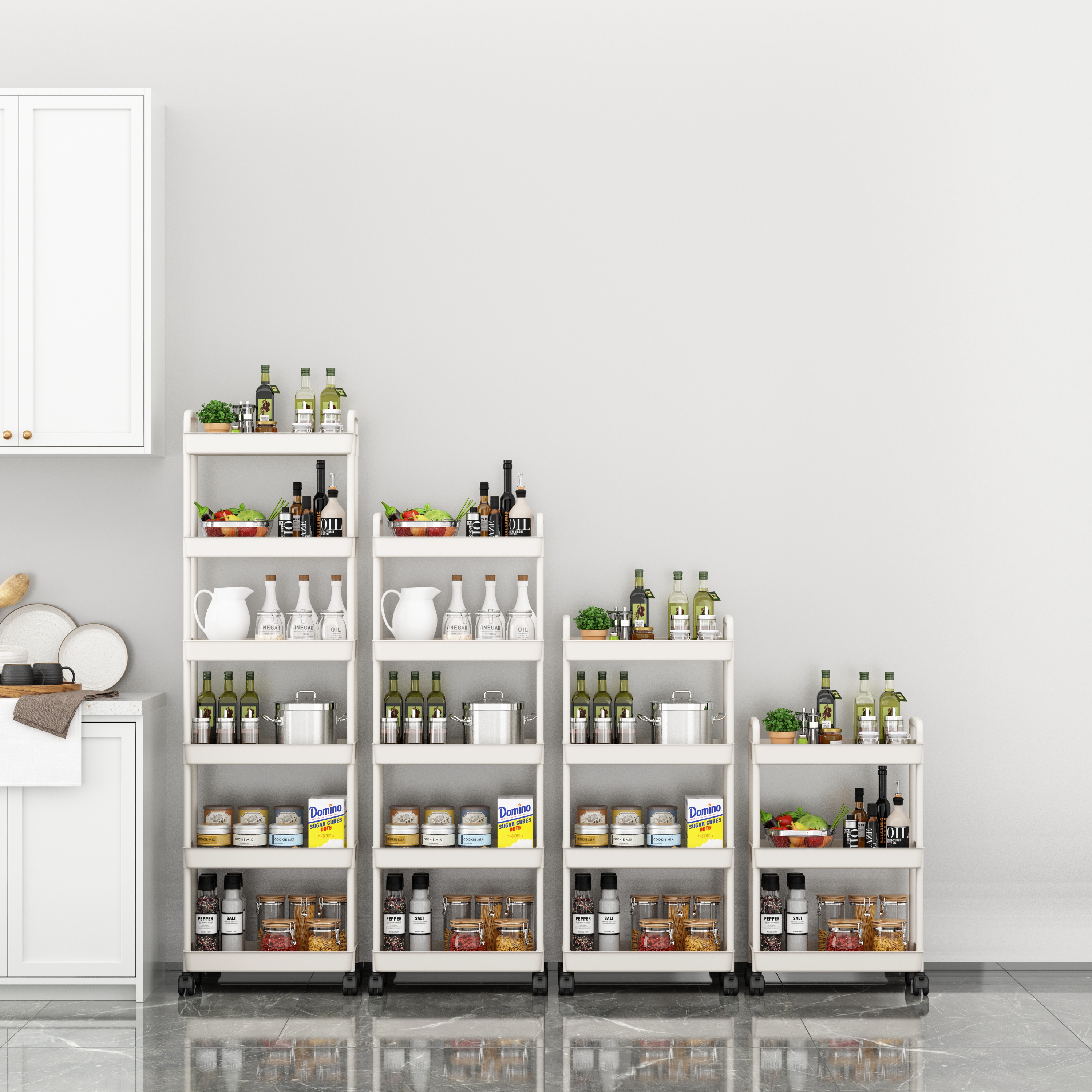 5 Tier Ikea Trolley Rack Wheel Multifunction BookShelf Storage Kitchen ...
