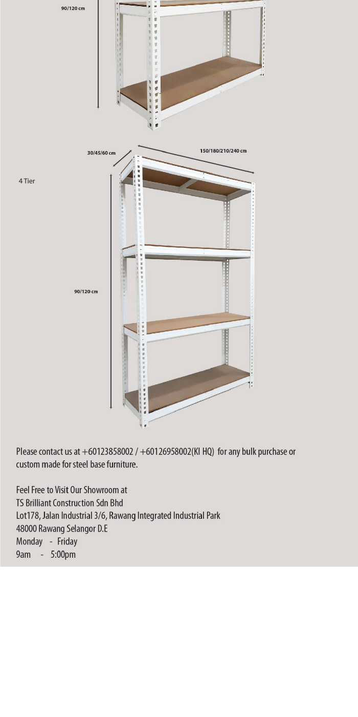 TSBRILLIANT Racking Boltless DIY W45xL90xH90cm - MULTI PURPOSE RACKING ...
