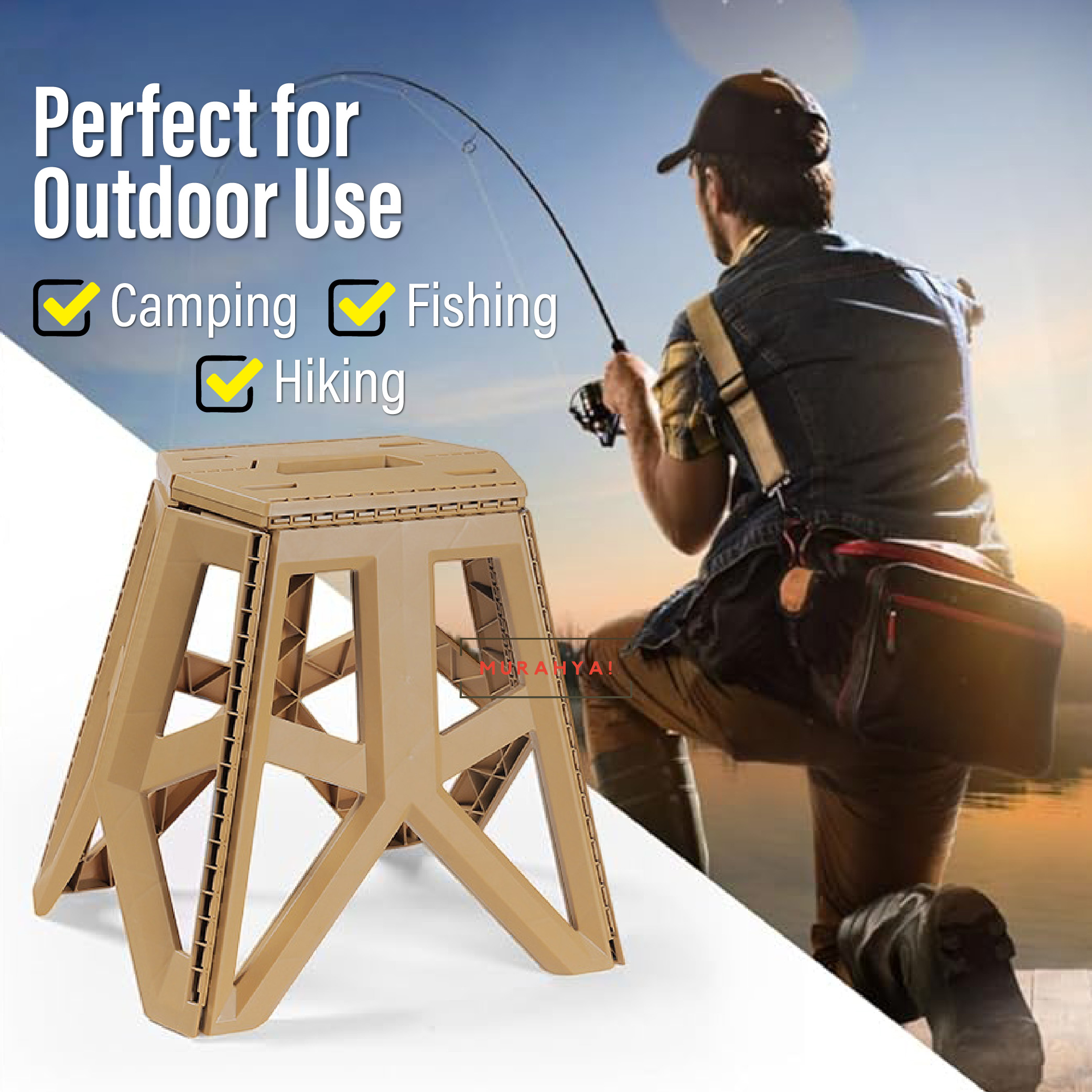 Camping Military Style Foldable Stool Outdoor Folding Portable Chair ...