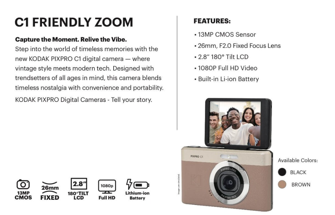 (Ready Stock) KODAK PIXPRO C1 Digital Camera All-in-one 13MP Sensor ...