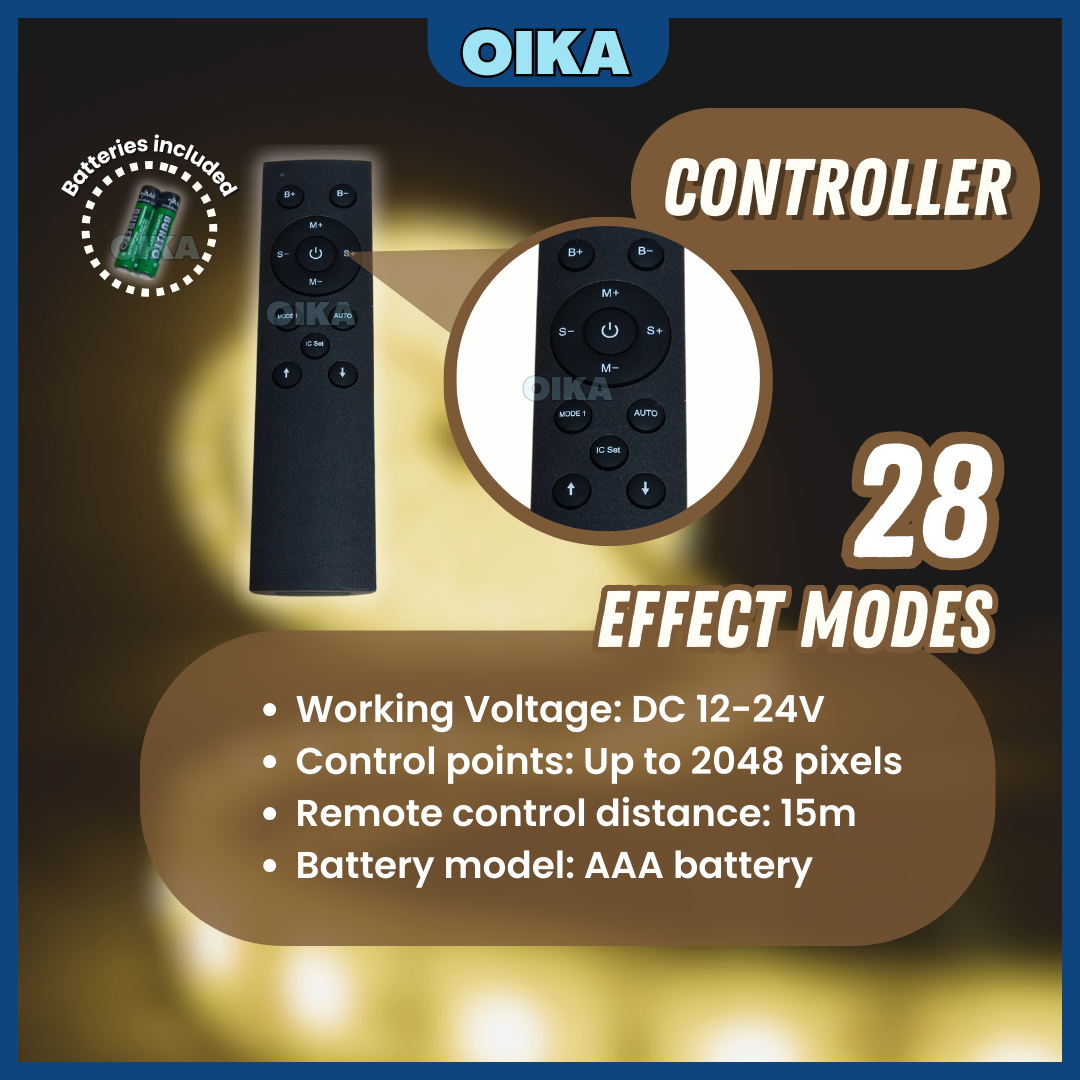 Wireless DC 12-24V 12-Key Controller for SMD LED Running Strip Light ...