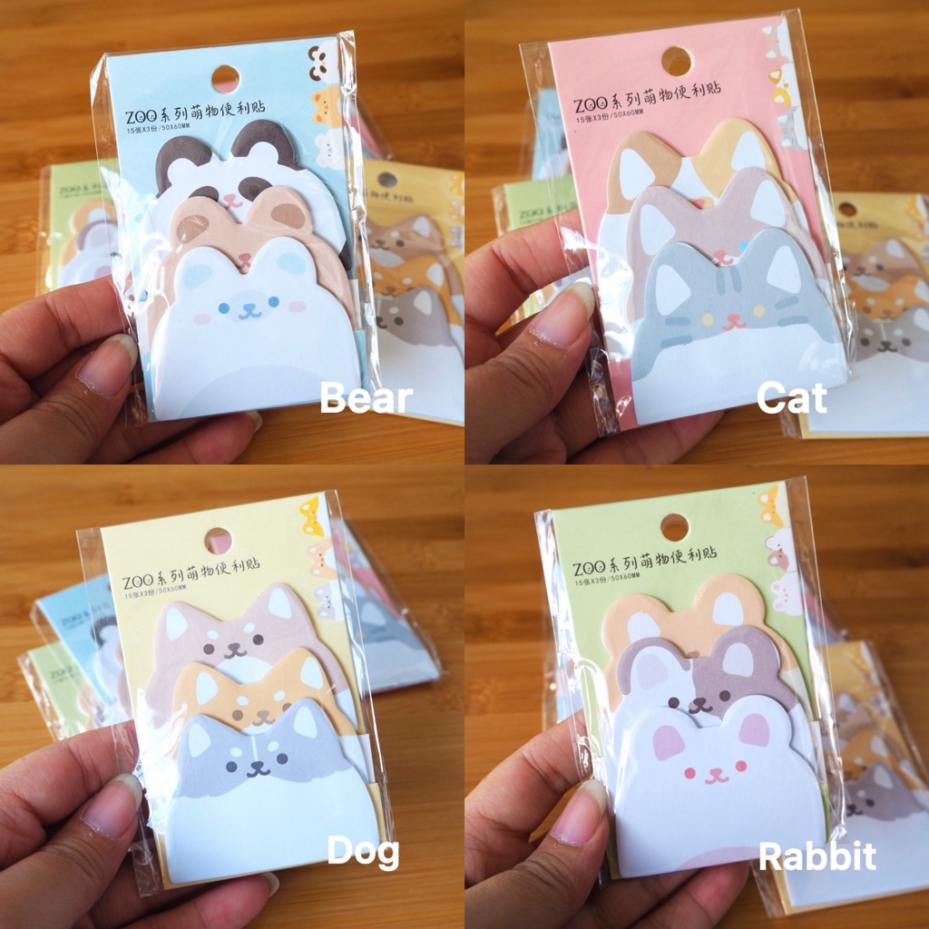 [MY STOCK] 45 Sheets/pack Zoo Animal Cute Cartoon Pet Memo Sticky ...