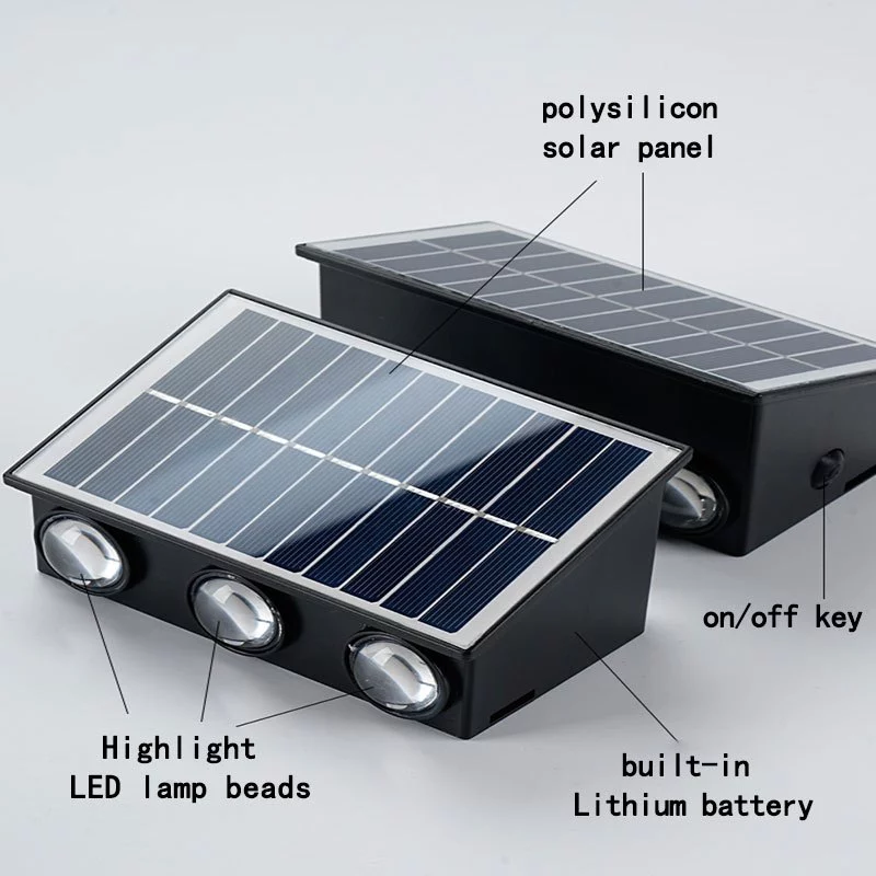Solar Wall Light 6 LED Sensor Lampu Solar Outdoor Waterproof Lighting ...