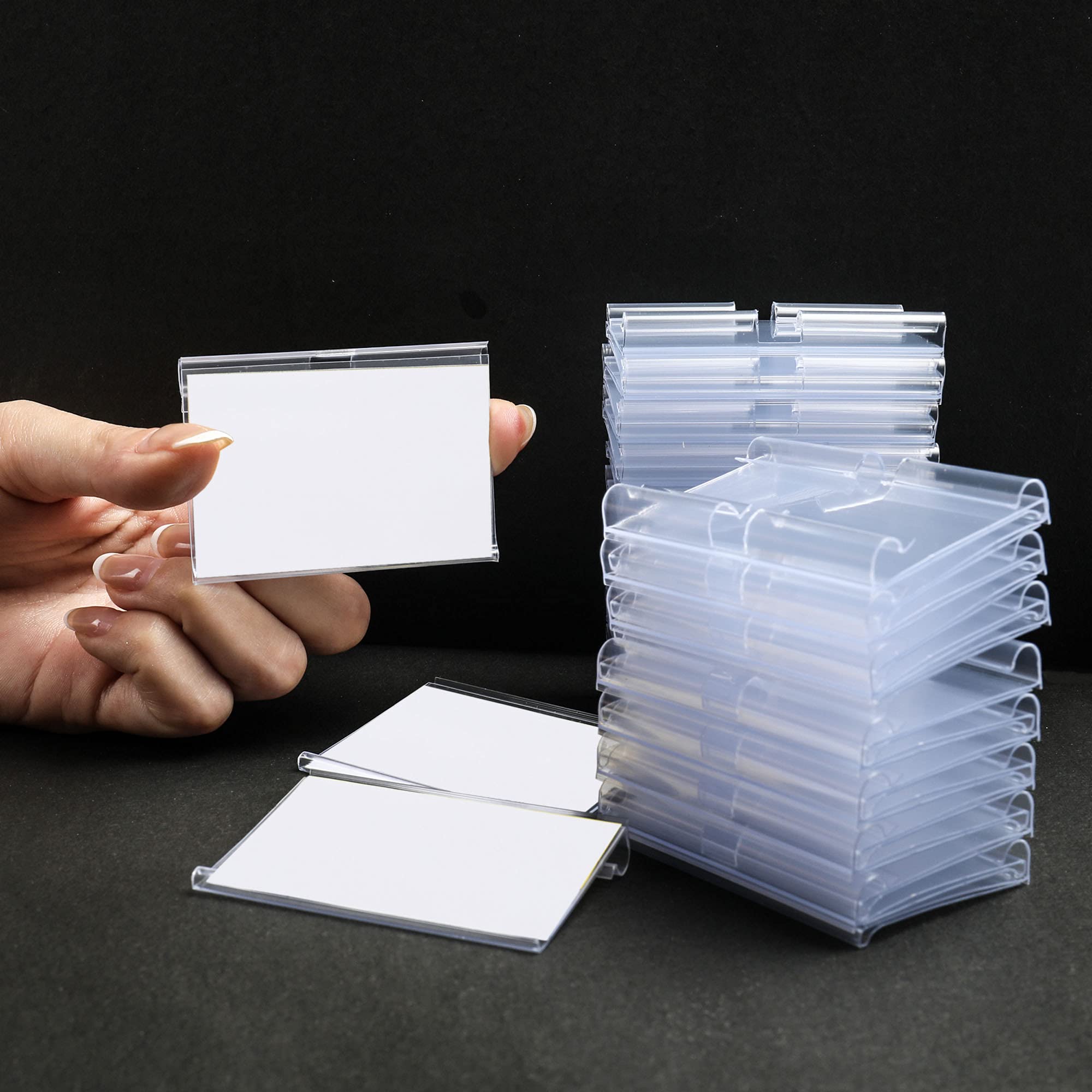 100Pc 50/60/70*42mm Clear Plastic Label Holder Removable Supermarket ...