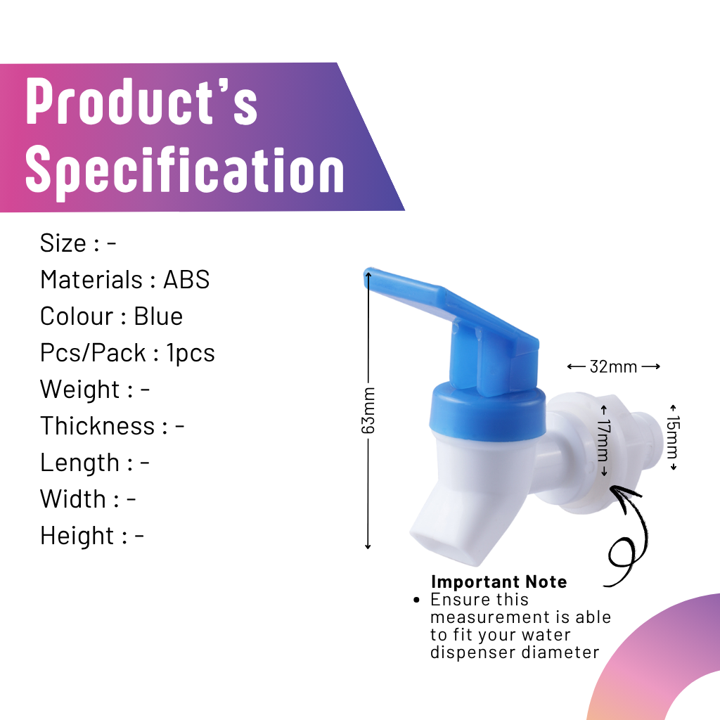 Plastic Water Dispenser Tap Thread Dia Bottled Water Dispenser Tap ...
