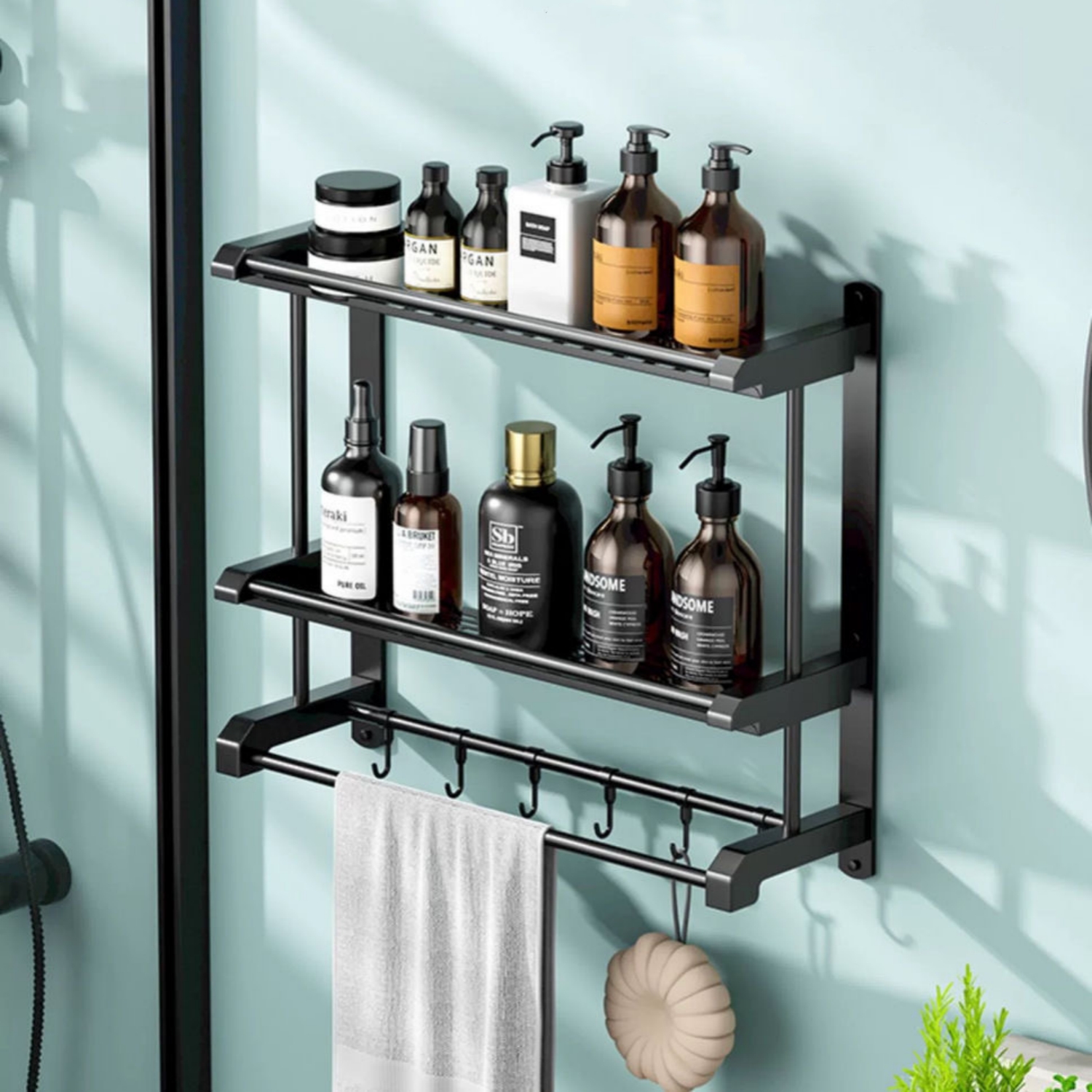 Toilet Rack Stainless Steel Bathroom Racks No Drilling Anti Rust Multi ...