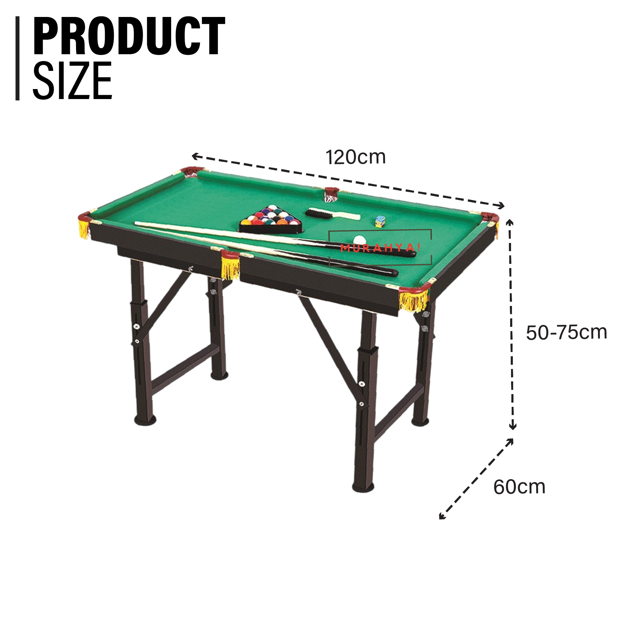 Pool Table Mini 120cm Adjustable Meja Pool billiard table Mini Pool ...