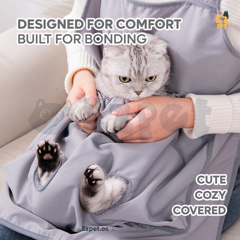 EZPET🐱【Multi-functional Colorful Cat Wrap】Pet Wrap Cloth Anti Run Cat ...