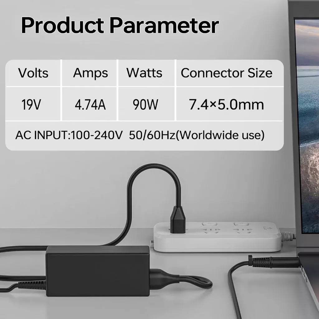 HP 90W 7.4*5.0mm laptop adapter, suitable for 22dd series/24dp series ...