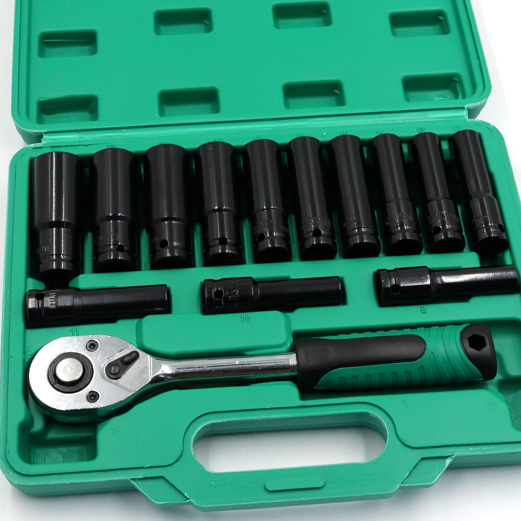 1/2 inch 14pcs Ratchet 24 teeth Sockets 8 10 11 12 13 14 15 16 17 19 21 ...