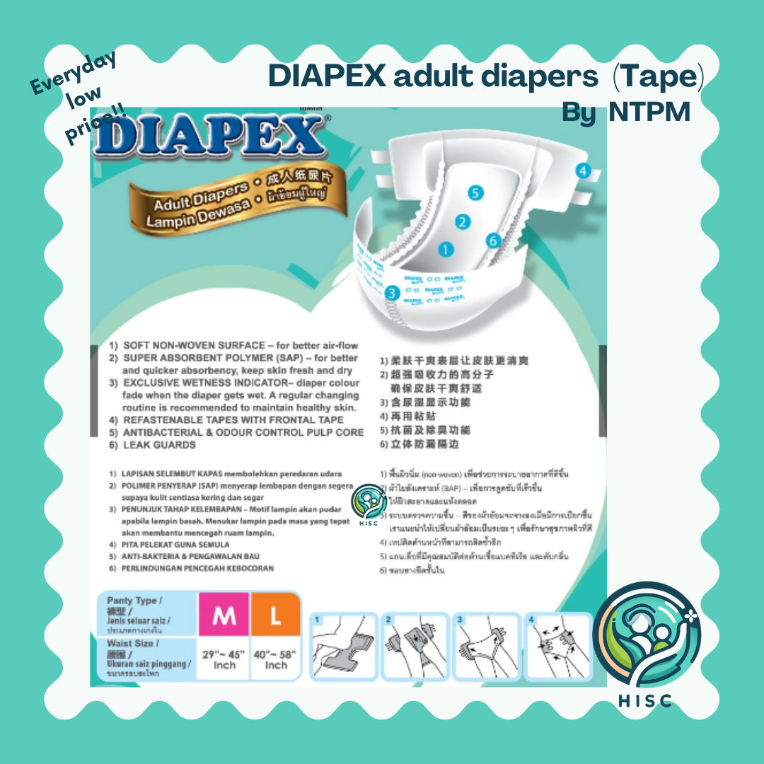 DIAPEX adult diapers with Magic Refastening TAPE. Buy 2 & above FREE ...