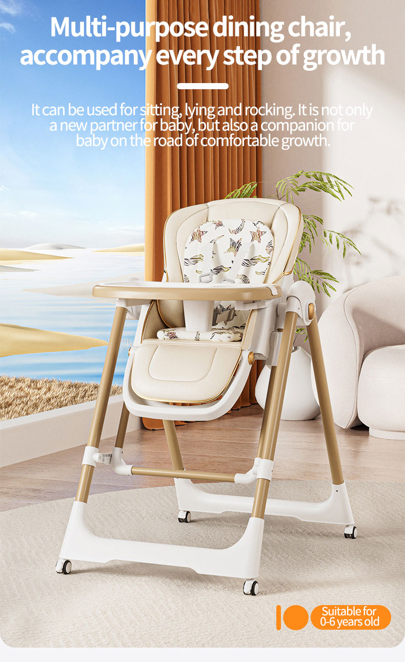 🔥6 IN 1 🔥Baby Dining Chair Feeding Height Adjustable With wheels Safety ...