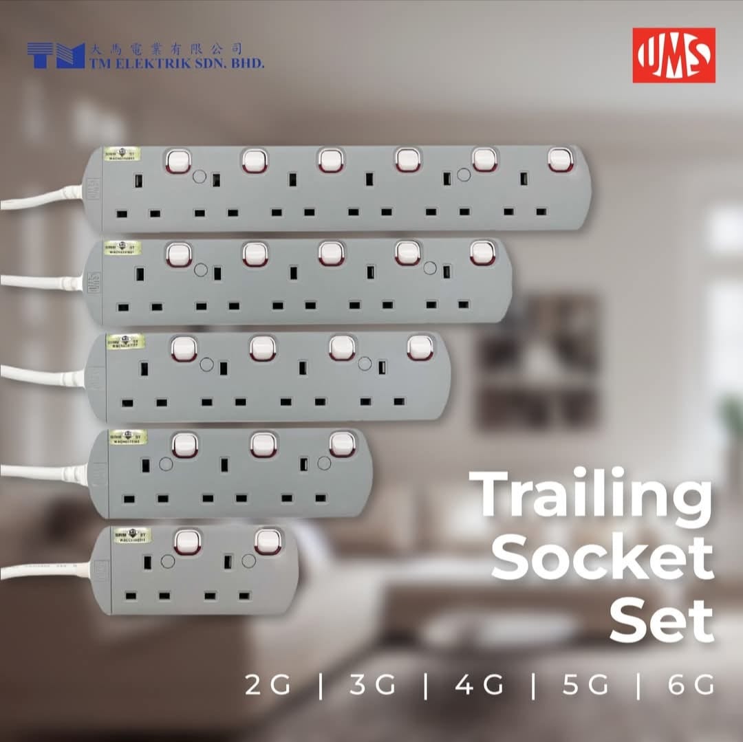 UMS Trailing Switched Socket with 2 yard cable and Plug Top | Shopee ...