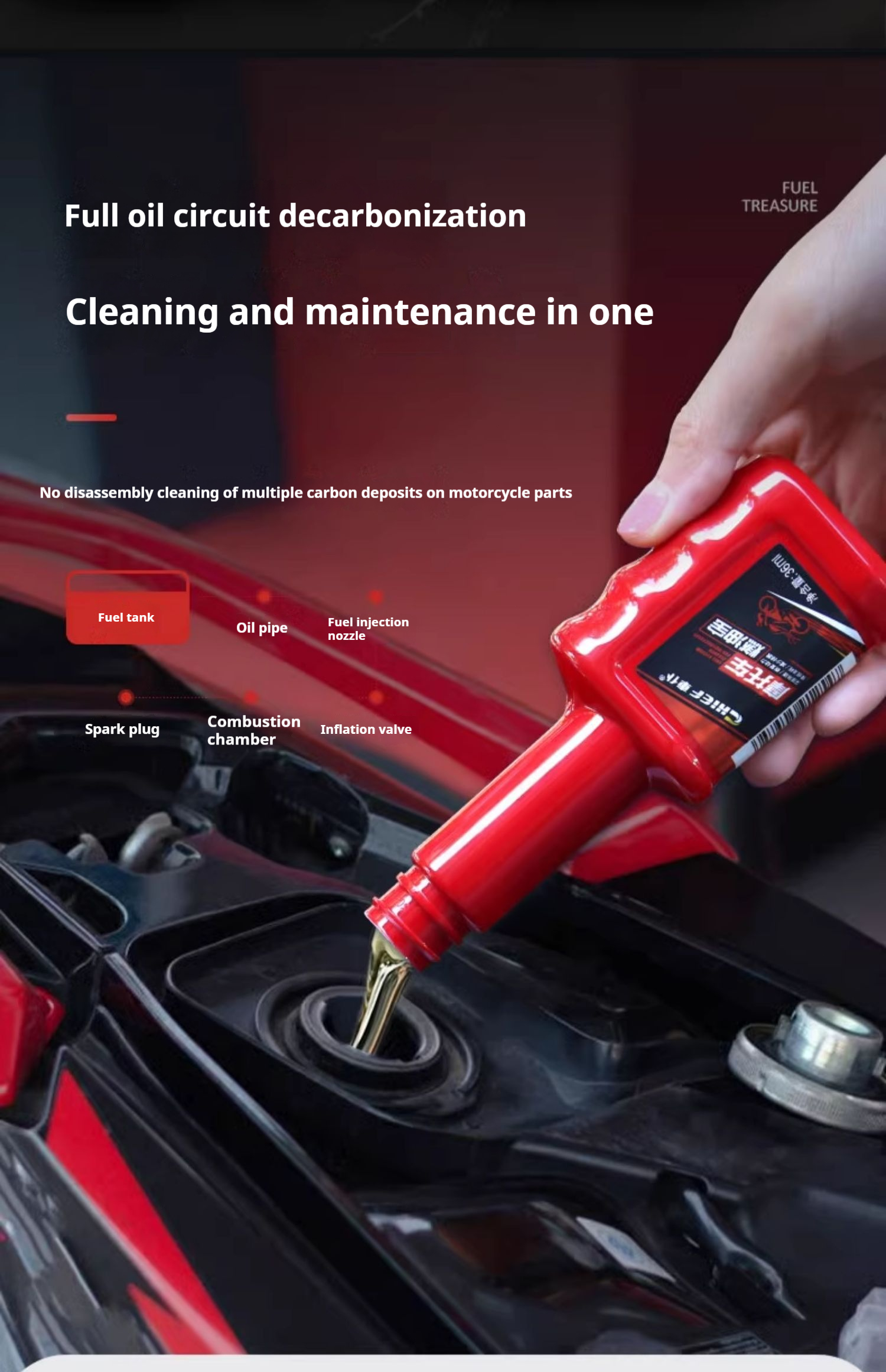 CHIEF Ubat Enjin Motor Fuel Treatment Motorcycle Carbon Cleaner Tambah ...