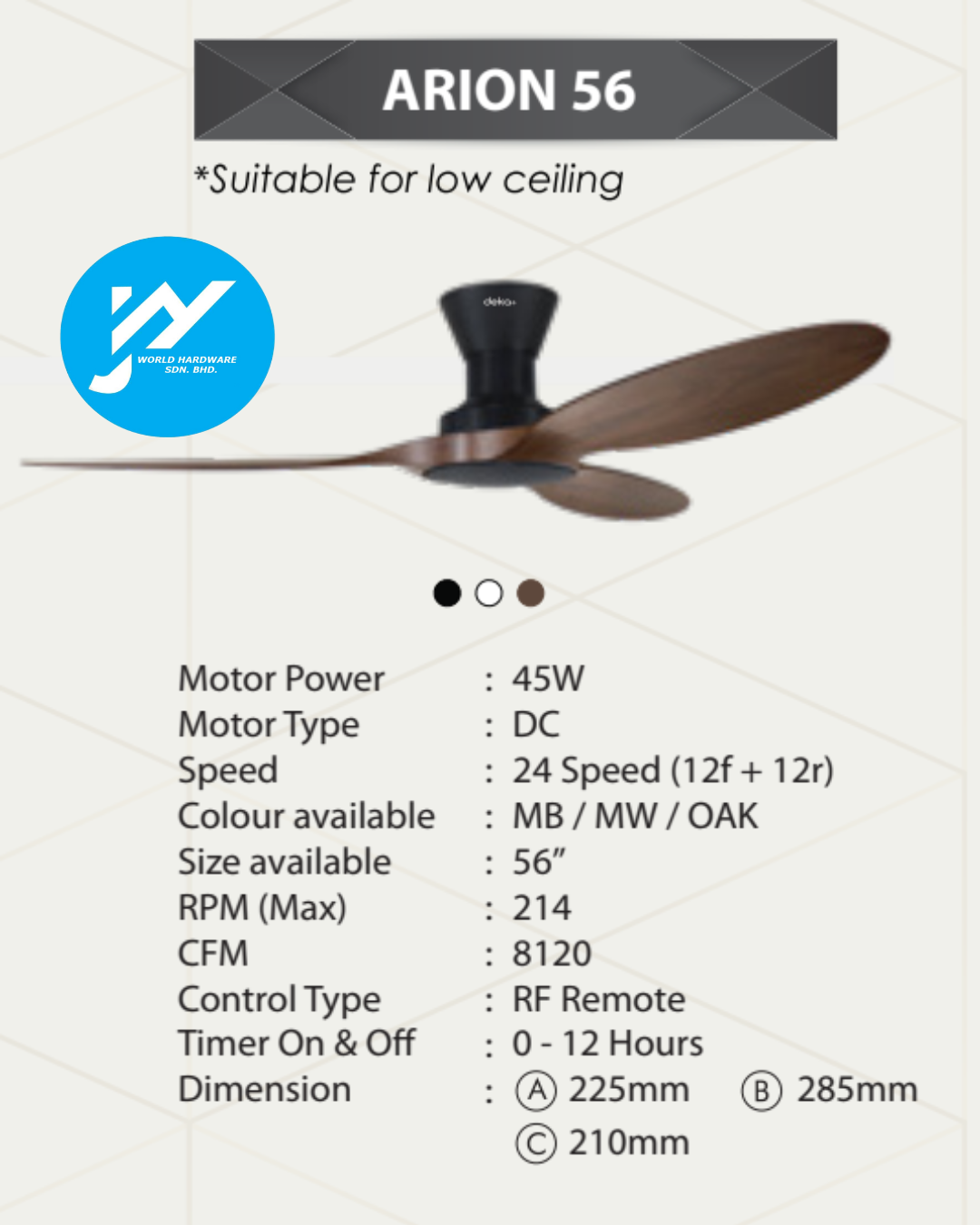 DEKA+ Ceiling Fan ARION 56