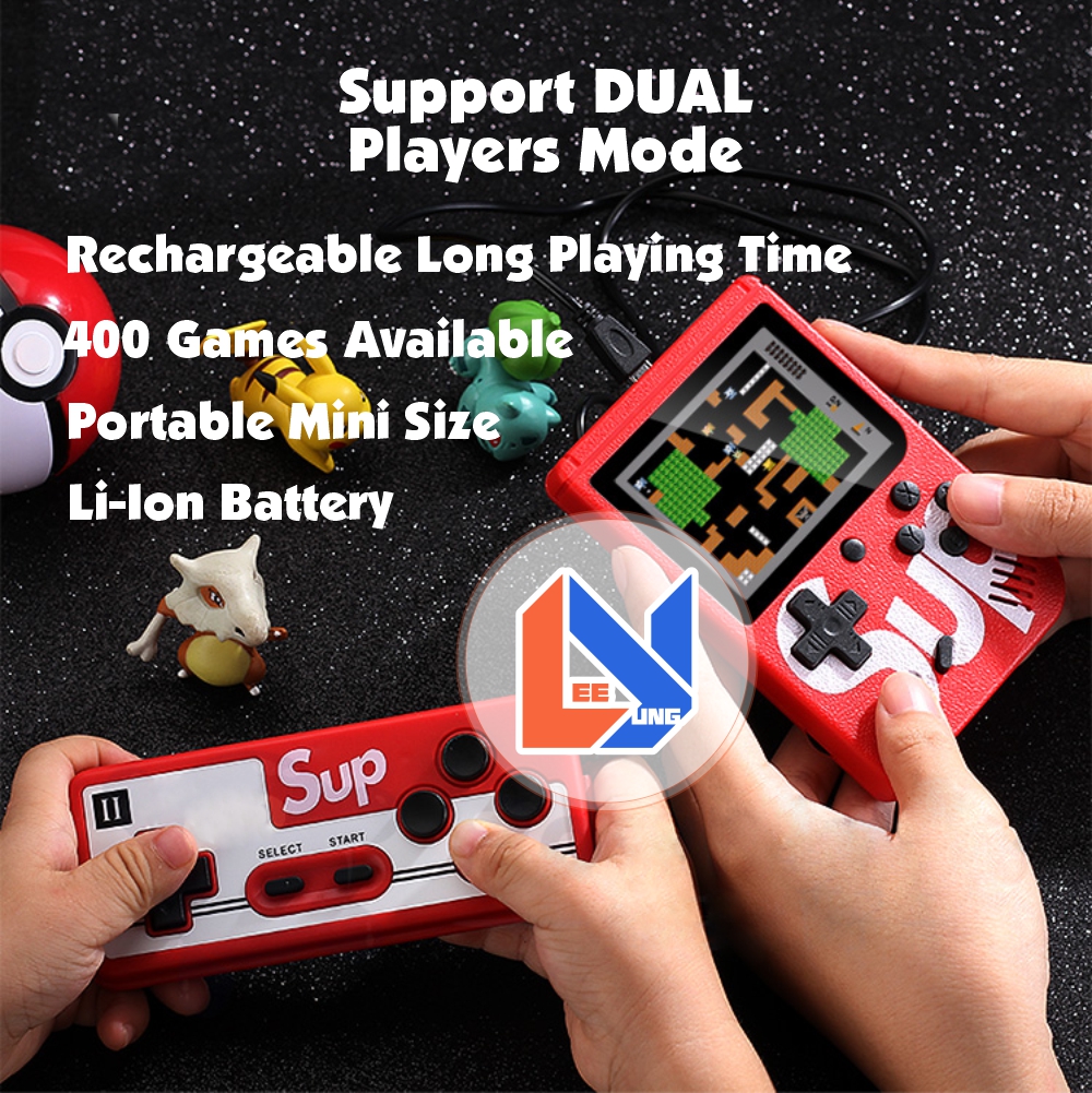 400 Games Classic Gameboy Handheld Console Dual Player 3 Inch Retro FC ...