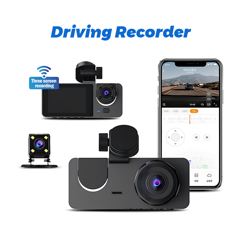 4K 1080P Dash Cam Car Front And Rear Car Dashcam 3 Camera View Camera ...