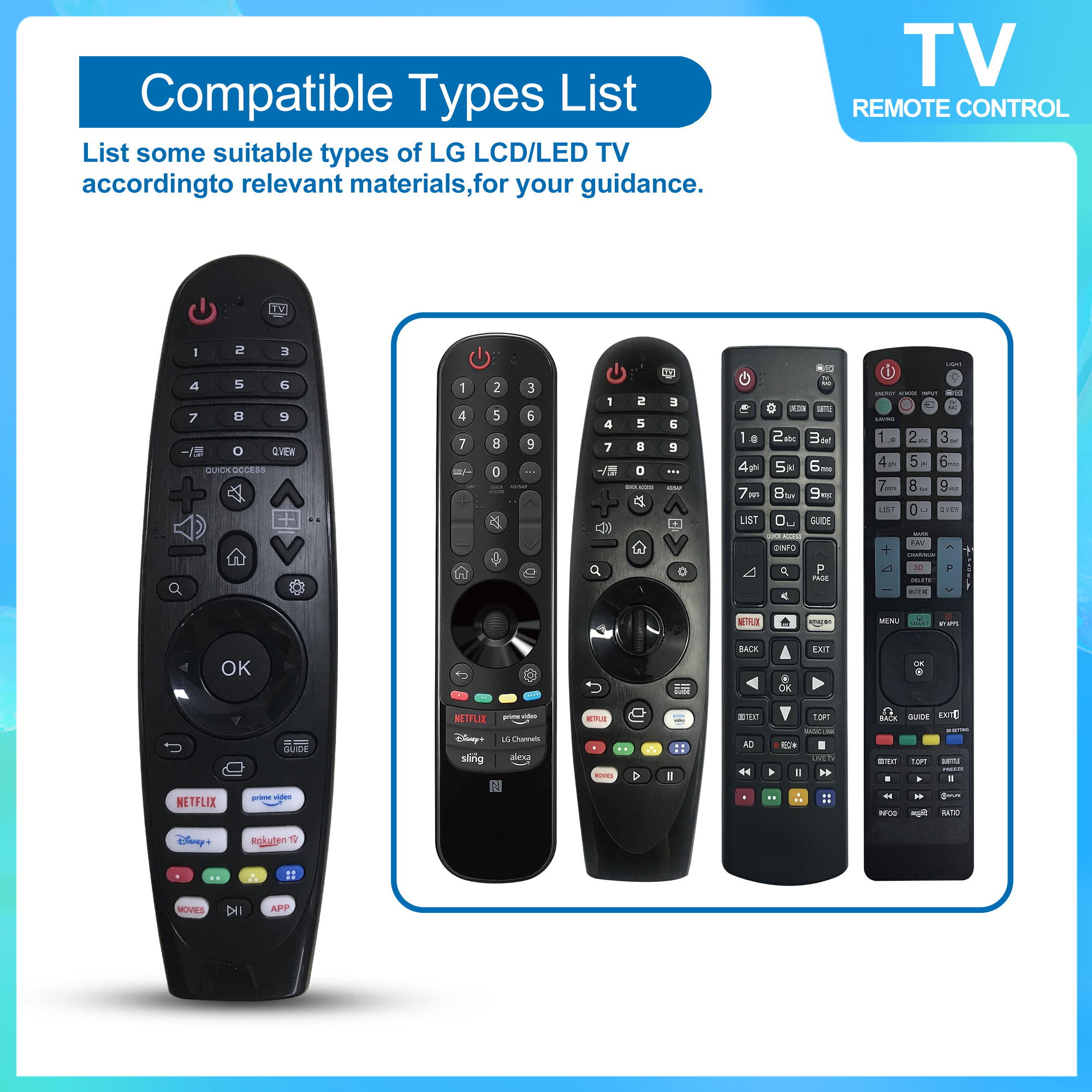 LG Remote Control for LG Smart TV, Infrared Replacement for All LG ...