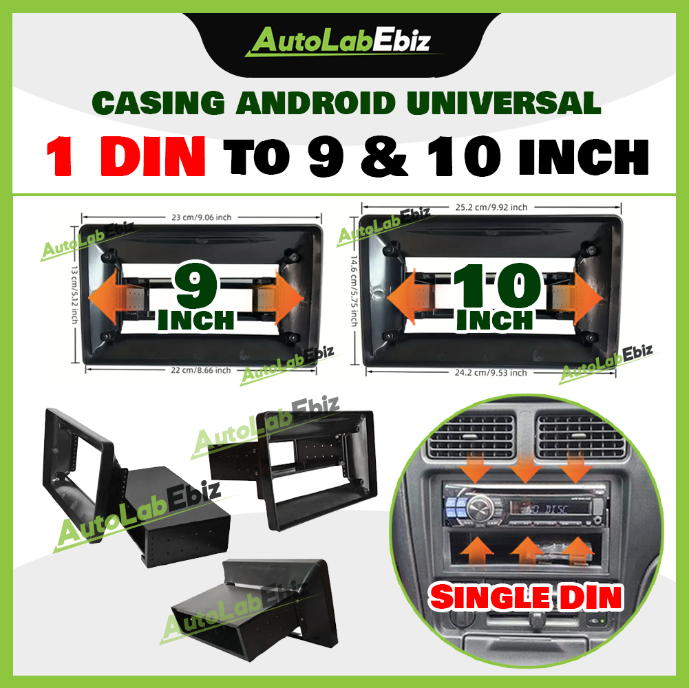 1 Din to 9 & 10 inch - Universal Single Din to Casing Android 9/10 inch ...