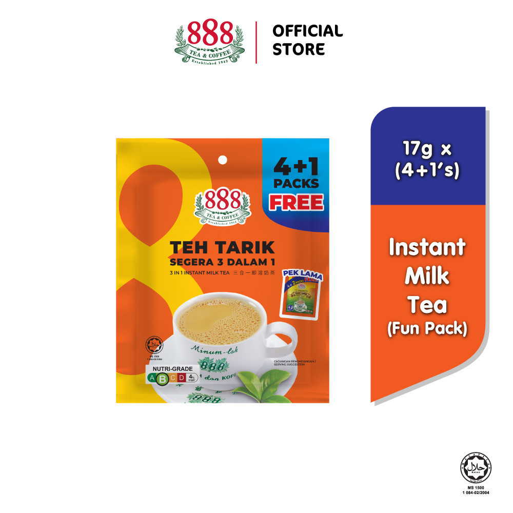 888 3 in 1 Instant Milk Tea Fun Pack (17g x 5s) | Creamy Milk Tea ...