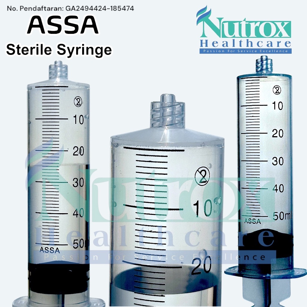 ASSA 50ml Eccentric Luer Lock Syringe (1 BOX)(50’s) | Shopee Malaysia