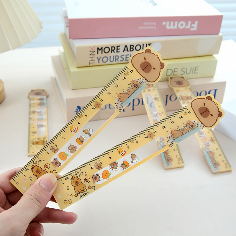 15cm Capybara moveable box sand ruler stationery plastic measurement ...