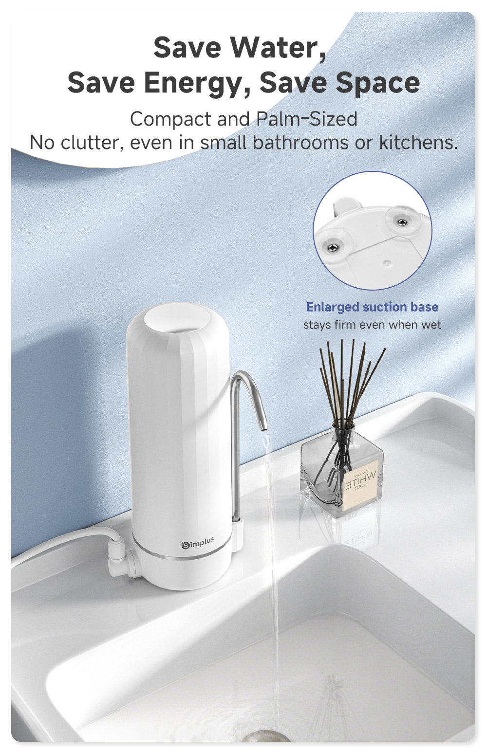 Simplus Tap Water Purifier | 3-Stage UF Filtration | 2.1L/min High Flow ...