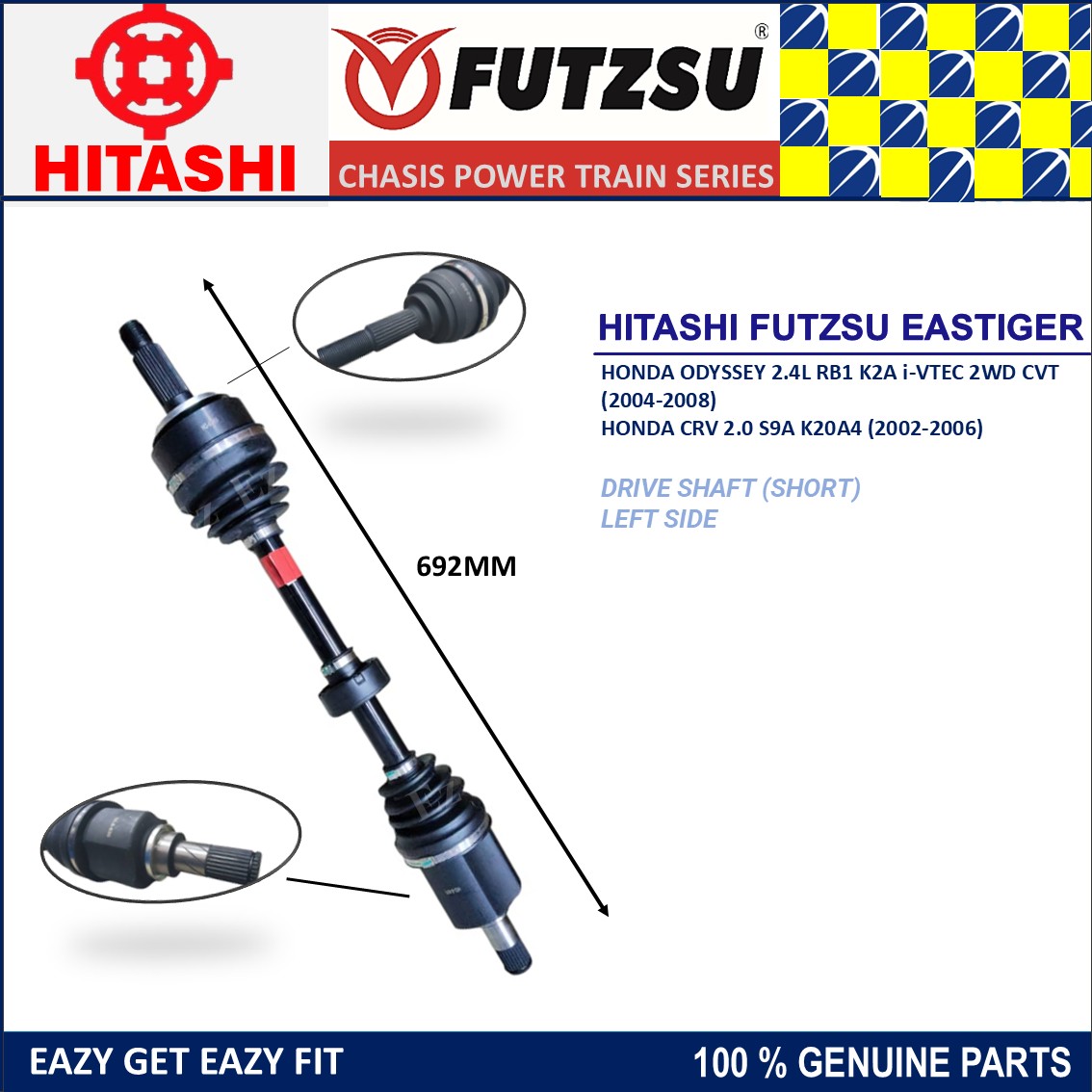 [2 IN 1] - DRIVE SHAFT SET FOR HONDA ODYSSEY 2.4 L RB1 HONDA CRV 2.0 ...