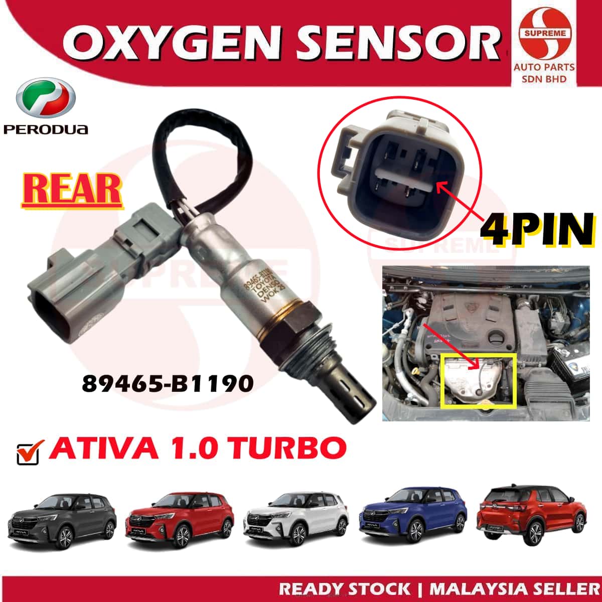S2U Front Rear Oxygen Sensor O2 Sensor Exhaust Perodua Ativa 1.0 Turbo ...