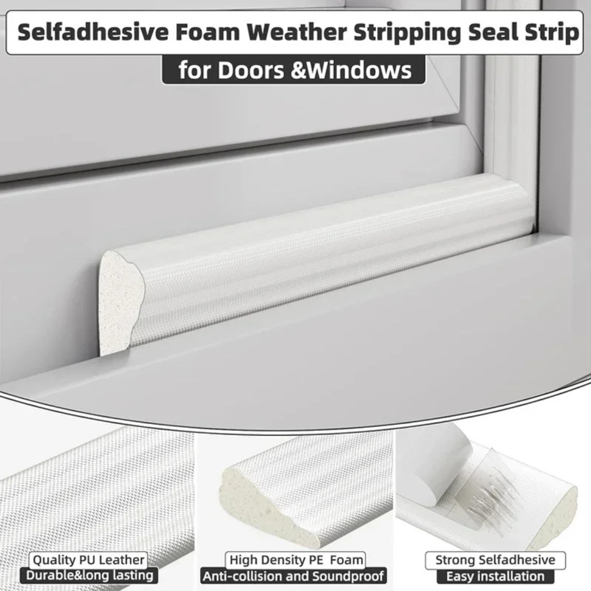 Window Strip 3Meter Cladding Door Window Sealing Strip Door Window Gap ...